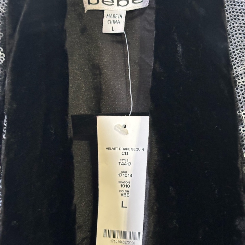 Velvet Drape Sequence Jacket Size Large - image 3